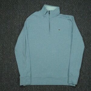 Vineyard Vines Pullover Mens Small Blue Coopers Town Stripe Performance Half Zip